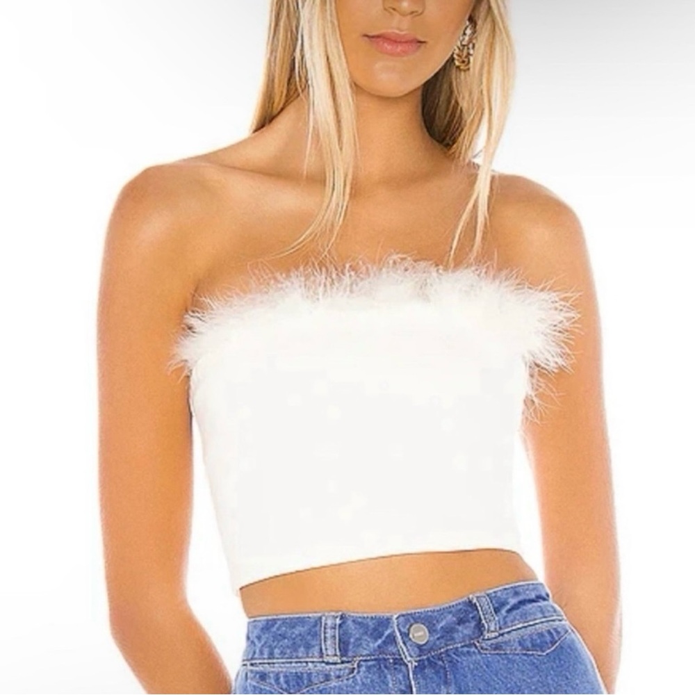 Superdown Olivia Strapless Top in White Size XS